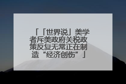 「世界说」美学者斥美政府关税政策反复无常正在制造“经济创伤”