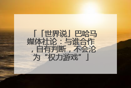 「世界说」巴哈马媒体社论：与谁合作，自有判断，不会沦为“权力游戏”