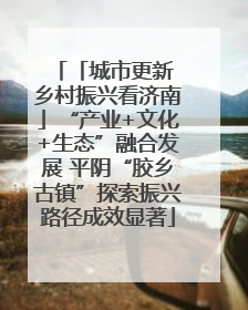 「城市更新 乡村振兴看济南」“产业+文化+生态”融合发展 平阴“胶乡古镇”探索振兴路径成效显著