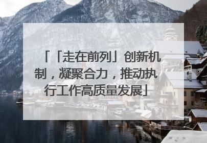 「走在前列」创新机制，凝聚合力，推动执行工作高质量发展
