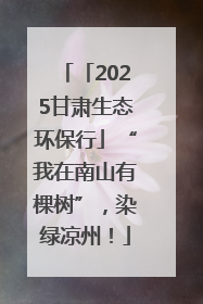 「2025甘肃生态环保行」“我在南山有棵树”，染绿凉州！