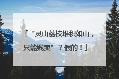 “灵山荔枝堆积如山，只能贱卖”？假的！