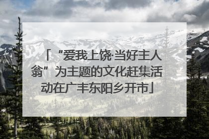 “爱我上饶·当好主人翁”为主题的文化赶集活动在广丰东阳乡开市
