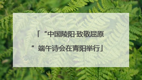 “中国陵阳·致敬屈原”端午诗会在青阳举行