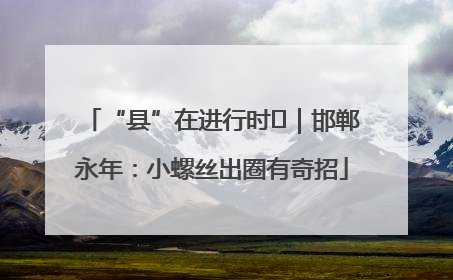 “县”在进行时⑬｜邯郸永年：小螺丝出圈有奇招