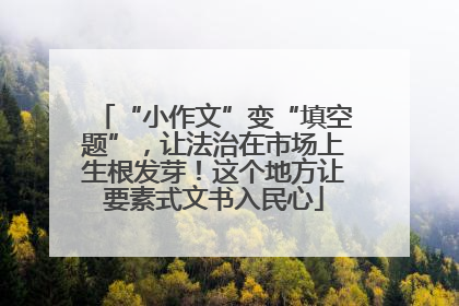 “小作文”变“填空题”，让法治在市场上生根发芽！这个地方让要素式文书入民心