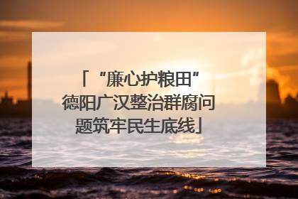 “廉心护粮田” 德阳广汉整治群腐问题筑牢民生底线