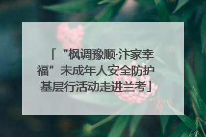 “枫调豫顺·汴家幸福”未成年人安全防护基层行活动走进兰考