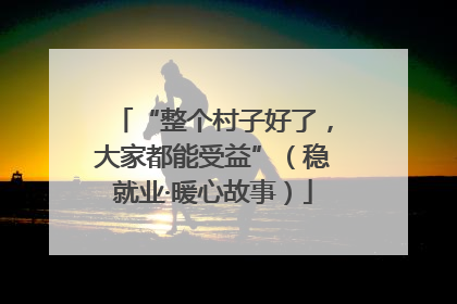 “整个村子好了，大家都能受益”（稳就业·暖心故事）