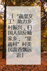 “蔬果义工”助力乡村振兴，归国人员反哺家乡，“果蔬村”村美民富香飘远近