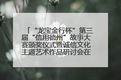 “龙宝金行杯”第三届“信用德州”故事大赛颁奖仪式暨诚信文化主题艺术作品研讨会在山东德州举办