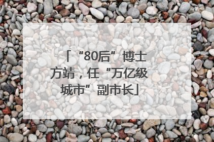 “80后”博士方靖，任“万亿级城市”副市长