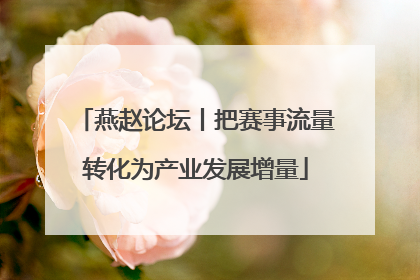 燕赵论坛丨把赛事流量转化为产业发展增量