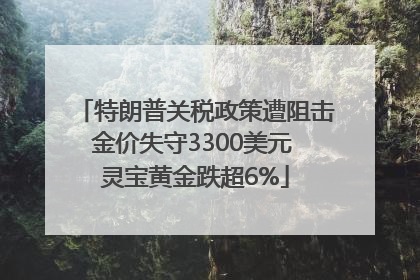 特朗普关税政策遭阻击金价失守3300美元 灵宝黄金跌超6%