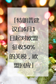 特朗普建议自6月1日起对欧盟征收50%的关税，欧盟回应