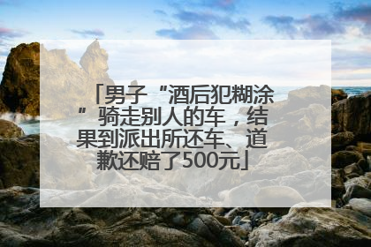 男子“酒后犯糊涂”骑走别人的车，结果到派出所还车、道歉还赔了500元