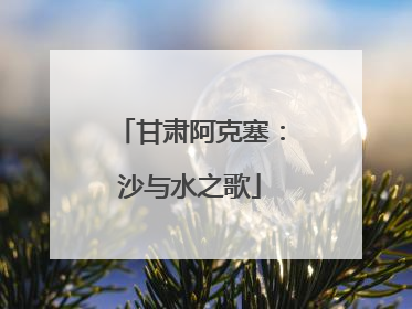 甘肃阿克塞：沙与水之歌