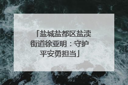 盐城盐都区盐渎街道徐亚明：守护平安勇担当