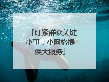 盯紧群众关键小事，小网格提供大服务