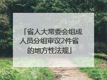省人大常委会组成人员分组审议2件省的地方性法规