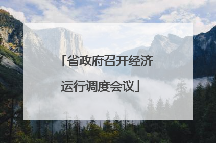 省政府召开经济运行调度会议
