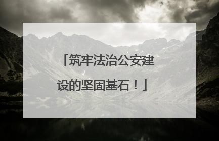 筑牢法治公安建设的坚固基石！