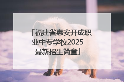 福建省惠安开成职业中专学校2025最新招生简章
