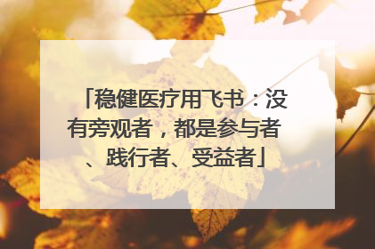 稳健医疗用飞书：没有旁观者，都是参与者、践行者、受益者