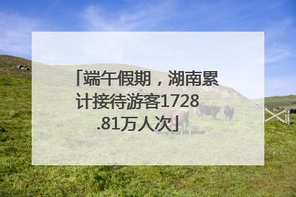 端午假期，湖南累计接待游客1728.81万人次