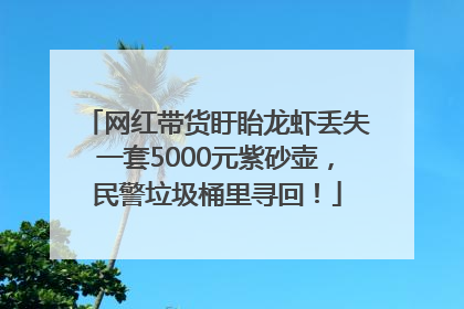 网红带货盱眙龙虾丢失一套5000元紫砂壶，民警垃圾桶里寻回！