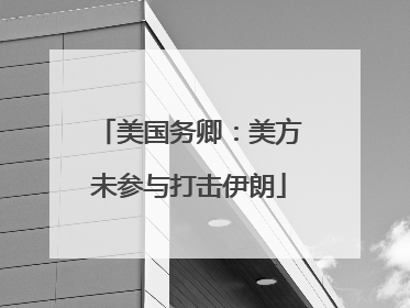 美国务卿：美方未参与打击伊朗