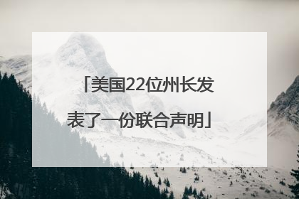 美国22位州长发表了一份联合声明