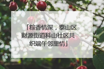 粽香情深，泰山区财源街道科山社区共织端午邻里情
