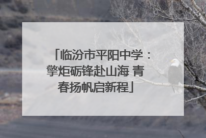 临汾市平阳中学：擎炬砺锋赴山海 青春扬帆启新程