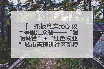一条板凳连民心 议事亭里汇众智——“温暖城管”+“红色物业”城市管理进社区新模式绘就城市管理社区治理新画卷
