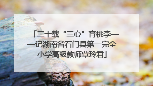 三十载“三心”育桃李——记湖南省石门县第一完全小学高级教师覃玲君