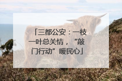 三都公安：一枝一叶总关情，“敲门行动”暖民心
