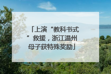 上演“教科书式”救援，浙江温州母子获特殊奖励