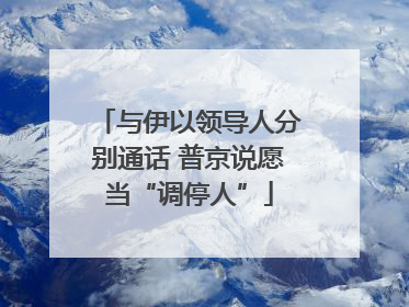 与伊以领导人分别通话 普京说愿当“调停人”