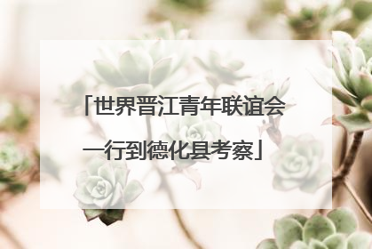 世界晋江青年联谊会一行到德化县考察
