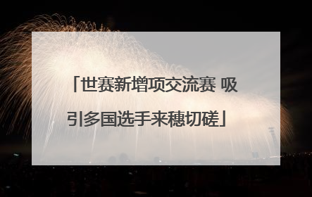 世赛新增项交流赛 吸引多国选手来穗切磋