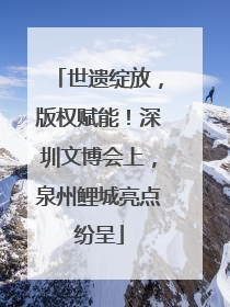 世遗绽放，版权赋能！深圳文博会上，泉州鲤城亮点纷呈