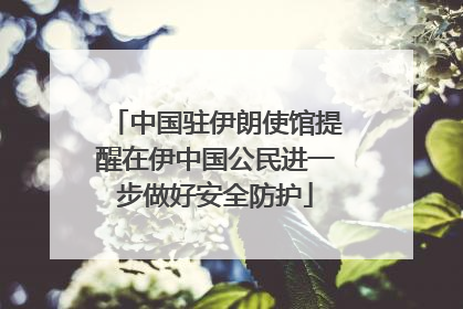 中国驻伊朗使馆提醒在伊中国公民进一步做好安全防护