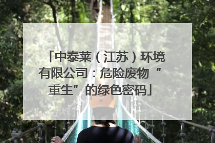 中泰莱（江苏）环境有限公司：危险废物“重生”的绿色密码