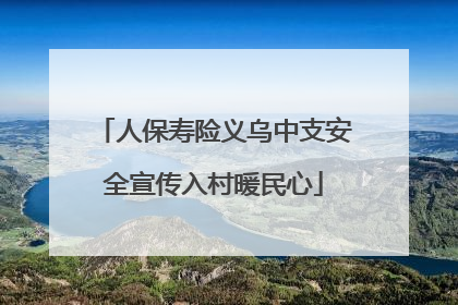 人保寿险义乌中支安全宣传入村暖民心