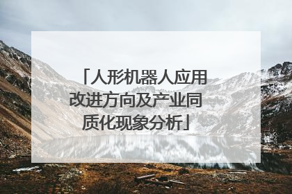 人形机器人应用改进方向及产业同质化现象分析