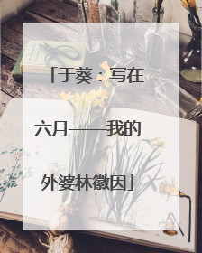 于葵：写在六月——我的外婆林徽因