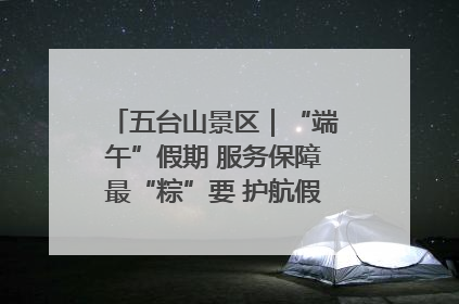 五台山景区｜“端午”假期 服务保障最“粽”要 护航假期“不打烊”