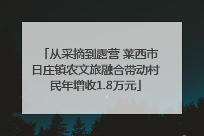 从采摘到露营 莱西市日庄镇农文旅融合带动村民年增收1.8万元