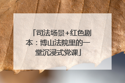 司法场景+红色剧本：博山法院里的一堂沉浸式党课